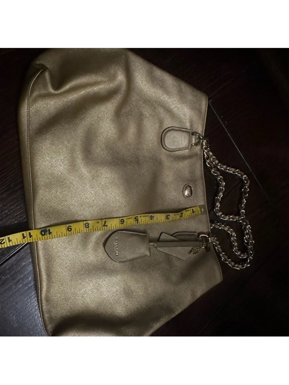 Coach Metallic Gold Chain Tote Bag. Like New.